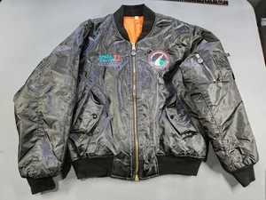 Vintage Space Center University L Flight Jacket Black Rothco MA1 Combat Bomber Coat - Bild 1 von 13