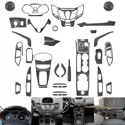 Kits completos de cubierta interior de fibra de carbono real de 72 piezas para Ford Fiesta 2011-2019 Foto 1 de 4