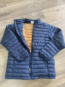Columbia Jacket Youth XL 18-20 Navy Blue Gold Omni-Heat Puffer Reflective - Picture 1 of 6