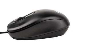 HP Maus schwarz optisch mit USB Anschluss 3 TASTEN SCROLLRAD für Reisen - Bild 1 von 2