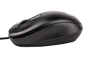 HP Maus schwarz optisch mit USB Anschluss 3 TASTEN SCROLLRAD  für Reisen - Bild 1 von 2