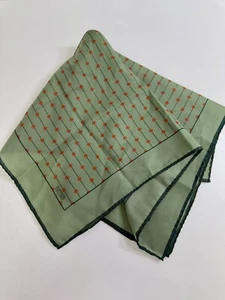 Vintage Robinson Golluber Scarf 21" Square Green and Orange Colors Signed - Picture 1 of 4