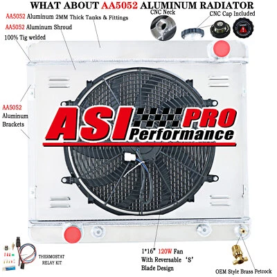 3 Row Radiator Shroud Fan Fit 1960-1964 63 Buick LeSabre Electra Skylark/Special Foto 1 de 4