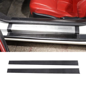 2PCS Carbon Fiber Door Sill Pedal Sticker Trim For Jaguar F-TYPE 2013-2022 - Foto 1 di 9