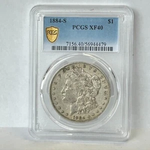 1884 S Morgan Silver Dollar PCGS XF40 GOLD SHIELD - Picture 1 of 2
