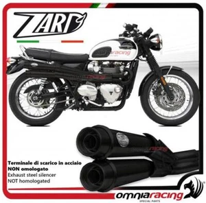 Zard impianto scarico completo alto acciaio nero racing Triumph Bonneville T120 - Imagen 1 de 5