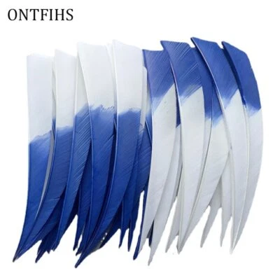 36Pcs 5Inch Shield Cut Fletching Arrow Feathers Gradient Turkey Feather Archery - Image 1 of 4