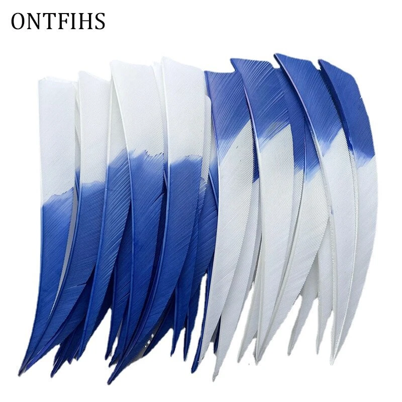 36Pcs 5Inch Shield Cut Fletching Arrow Feathers Gradient Turkey Feather Archery - Image 1 of 4