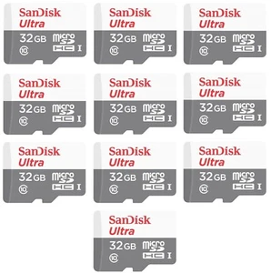 10 Pack SanDisk 32GB microSD Ultra 100MB/s Class 10 Micro SD SDHC For Smartphone - Picture 1 of 3