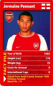 2003 ARSENAL Premier League Card JERMAINE PENNANT - Picture 1 of 2