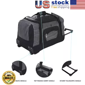 25" Polyester Rolling Travel Duffel Bag Portable Lightweight Travel Bag US - Picture 1 of 13