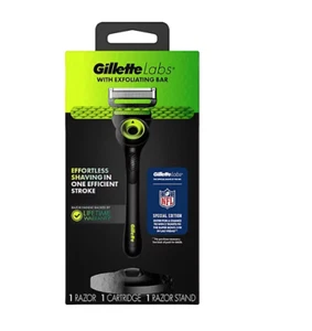 GILLETTE LABS WITH EXFOLIATING BAR NFL SPECIAL EDITION 1 RAZOR, 1 CARTRIDGE, 1 S - Picture 1 of 1