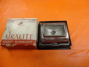 CHASE Co. ART DECO AIRALITE POCKET FLASHLIGHT WITH BOX & PAPER/MID CENTURY - Picture 1 of 12