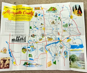 1966 MARQUETTE COUNTY WISCONSIN and VICINITY Brochure / Map - Picture 1 of 13