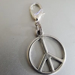 "Signo de Paz Símbolo Medallón Plata Colgante Redondo Clip Dije Colgante bhumi 1" - Imagen 1 de 5