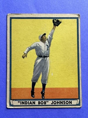 1941 Phila Gum Inc 球 #22 印度鲍勃·约翰逊 费城田径 VG-EX — 第 1/2 张图片