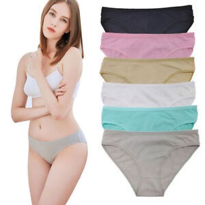 6 Pack Womens Cotton Panties Sexy Bikini Underwear Seamless Full Lingeries Brief