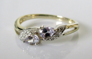 Gold Diamond Ring - Ex Gems TV 9ct Gold Tanzanite Diamond Dress Ring Size N
