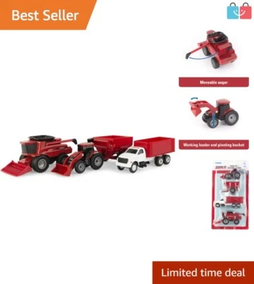 Detailed 4-Piece Case IH Harvest Toy Truck Set – Perfect Gift for Young Farmers - Image 1 of 4