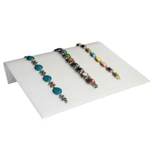 Orologio Bracciale Gioielli Pelle Bianca Display Rampa Supporto Vassoio ~ 3 Stili - Foto 1 di 24