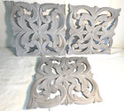 Set of 3 Beautiful Floral Carved Scroll Architectural / Wall Décor Furniture Dec