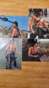 1985 Stallone Rambo erste Blutfilmplakate 21,75 Zoll x 16 Zoll 4er-Set gefaltet - Bild 1 von 12