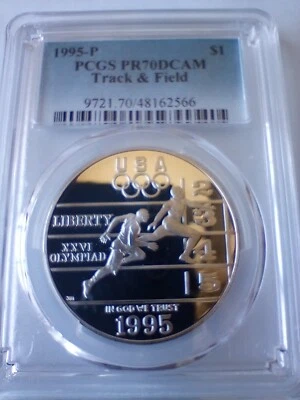 1995-P Track & Field Atlanta Olympics Commemorative PCGS PR70DCAM POP 91 NFC - Image 1 of 4