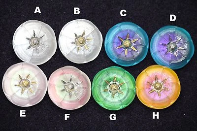 Susan Clarke Original Czech Glass Big Flower Buttons - Rare Colors!! - Image 1 of 3