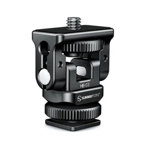 HB-03 Hot Shoe Pan Tilt Head Gimbal Head For Mirrorless Camera SLR Camera Tripod - Picture 1 of 4