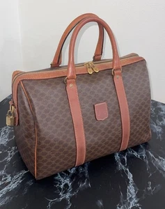 CELINE MACADAM MUSTER BOSTON TASCHE BRAUN PVC GOLD mit SCHLÜSSELSCHLOSS AUTHENTISCH - Bild 1 von 15
