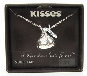 Collar Hershey's Chapado en Plata Besos Nuevo en Caja Cadena 18" - Imagen 1 de 4