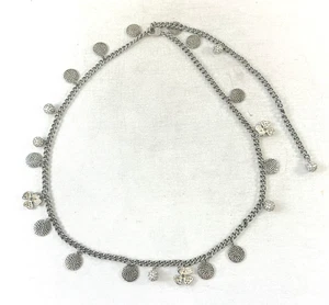 NEU ST. John Silber Einheitsgröße Kette Gürtel Charms Strass signiert verstellbar - Bild 1 von 10