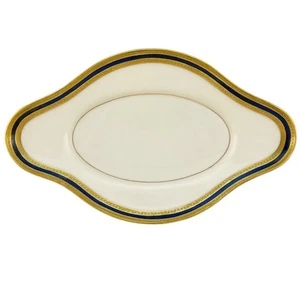 Lenox China Vintage P72 Cobalt Blue Gold Encrusted 10" Relish Tray Dish c1917 - Picture 1 of 5