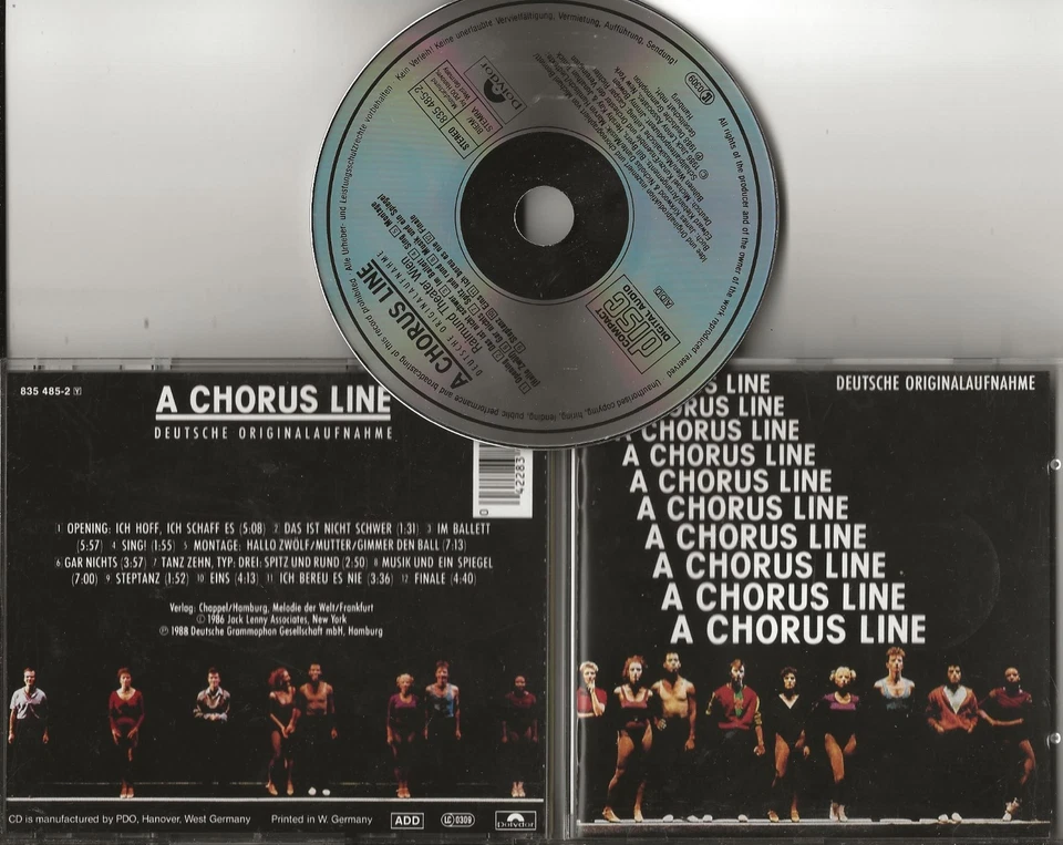 A CHORUS LINE Deutsche originalaufnahme German cd 1988 full silver rare - Image 1 of 1