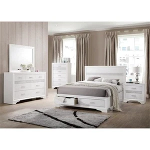 Coaster Miranda 5-Piece Wood Queen Storage Panel Bedroom Set in White - Picture 1 of 7