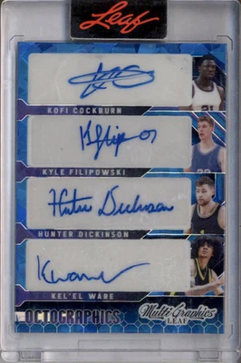 2023 Leaf Octographics Blue Ice Auto Ware Kohler Filipowski Boakye Zach Edey /40 - Image 1 of 2