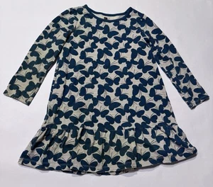 Tea Collection Ruffle Dress Long Sleeve Green Butterfly Size 7 - Picture 1 of 5