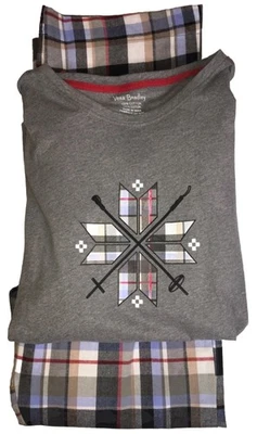 VERA BRADLEY 2PC PLAID SNOWFLAKE  PAJAMA PANTS SET WOMENS Sz M~XL & 3XL NWT - Image 1 of 4