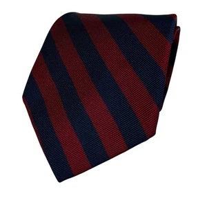 Brooks Brothers Makers XL Navy Burgundy Striped Silk Tie USA Preppy Academia - Picture 1 of 8