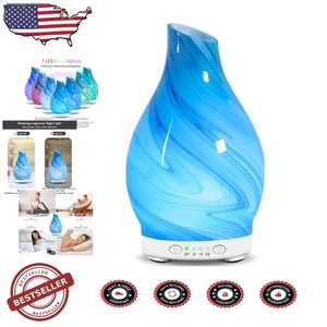 Art Glass Essential Oil Diffuser 120ml 7 Color LED Cool Mist Humidifier - Picture 1 of 8