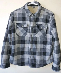 Eddie Bauer Boys' Extra Soft Sherpa Lined Snap Front Plaid Shirt Jacket Size 10 - Picture 1 of 6