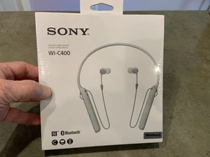 SONY Original WI-C400 Wireless Bluetooth Headphones with Microphone White NEW - Bild 1 von 5