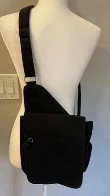 VTG Hobo International Crossbody Bag Black Nylon Lightweight Travel Sling Pack - Image 1 of 4