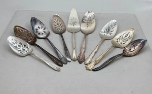 Lot of 9 Assorted Used Silverplate Pie Servers - Lot#356 - Picture 1 of 4