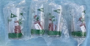 Vintage Plastic 80's Splash Ware Set of 4 Tumblers -MCM- 19th Hole Golf Drinking - Picture 1 of 17
