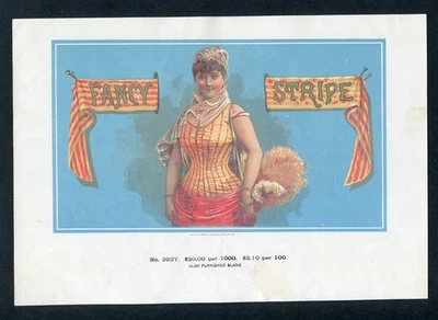 RARO Antiguo Original FANCY RAYAS Muestra Etiqueta de Puro - JOVENCITA EN DISFRAZ Foto 1 de 2