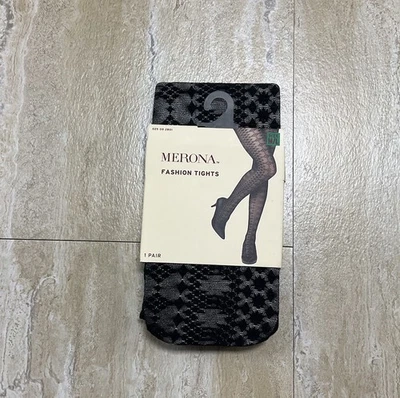 Medias de moda Merona para mujer talla M/L negras de encaje Foto 1 de 4