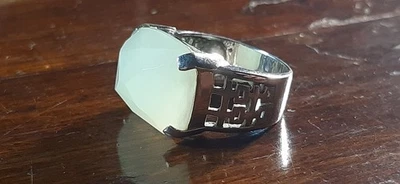 Anello Argento - Acqua Marina Lattea - Maty- Vintage N 25  - Immagine 1 di 4