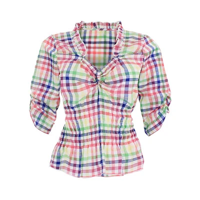 Trachtenbluse Bluse Damen Dirndlbluse Oktoberfestbluse Kariert By Johanna - Bild 1 von 4