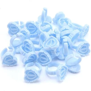 15 Stück Wimpernkleber Halter Pfropfung Wimpern Quick Blossom Ring Cup Blau - Bild 1 von 3